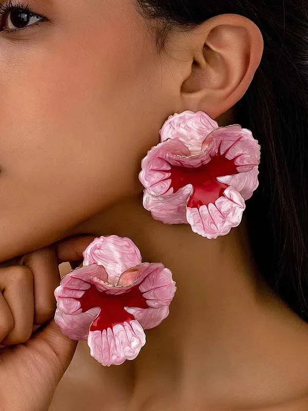 Boucles d'oreilles géométriques en forme de fleur