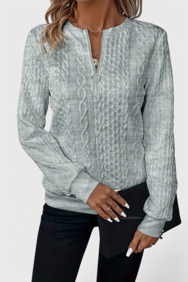 Pull Zoey en Maille avec Fermeture Éclair Douce