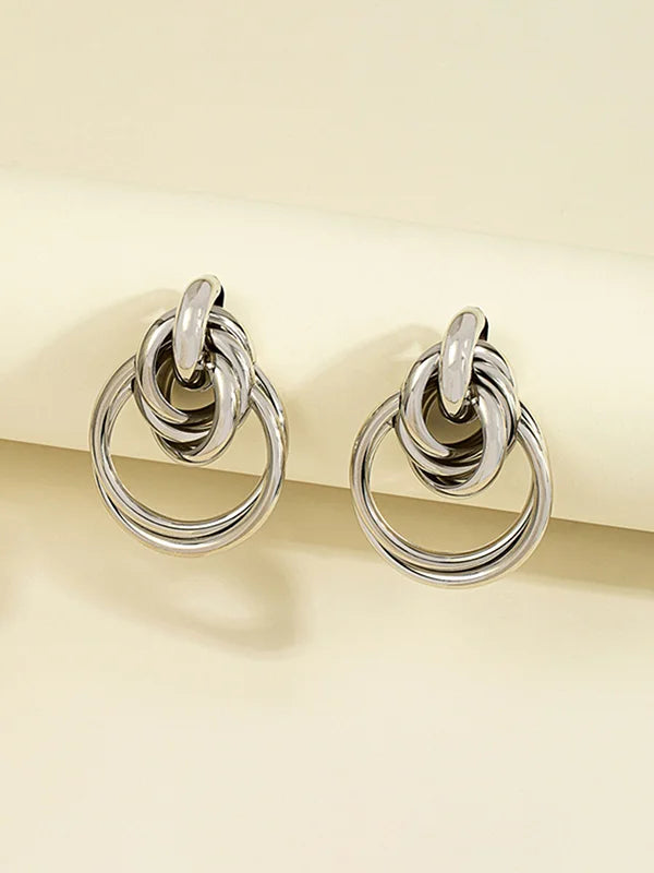Boucles d'oreilles en or entrelacées