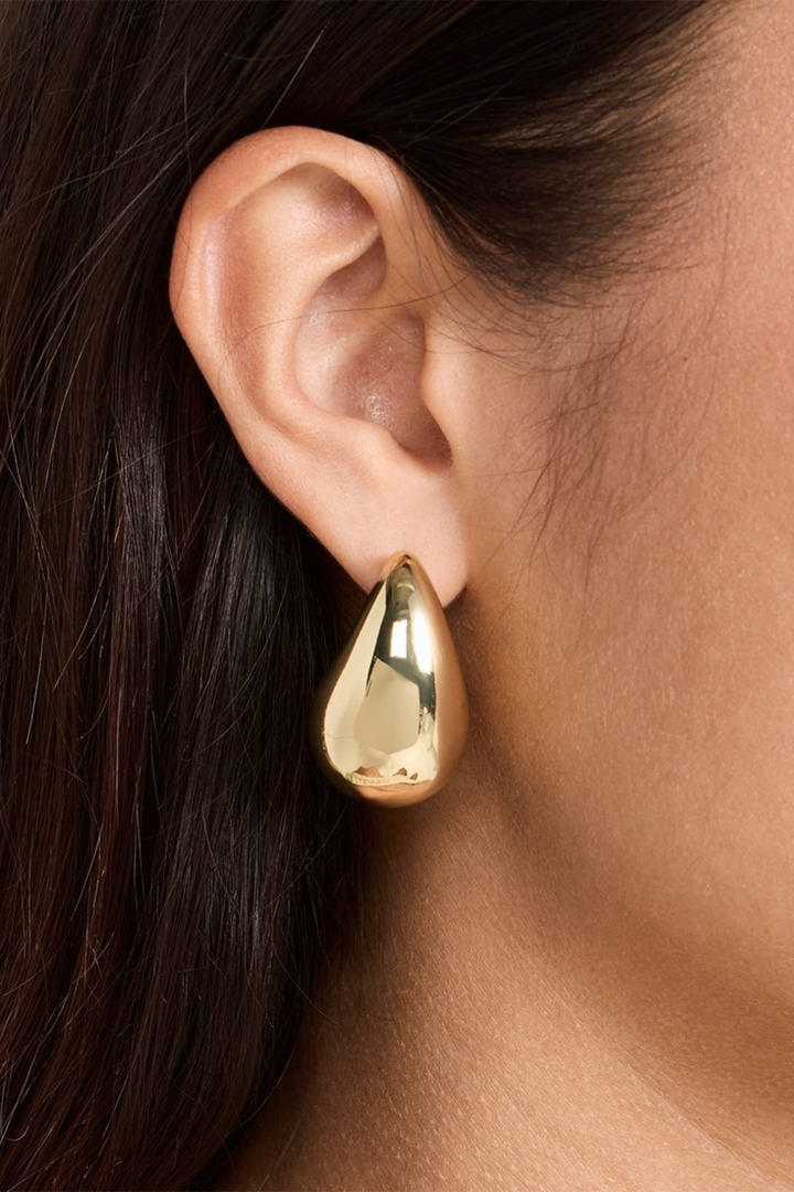 Boucles d'Oreilles Métalliques en Forme de Goutte