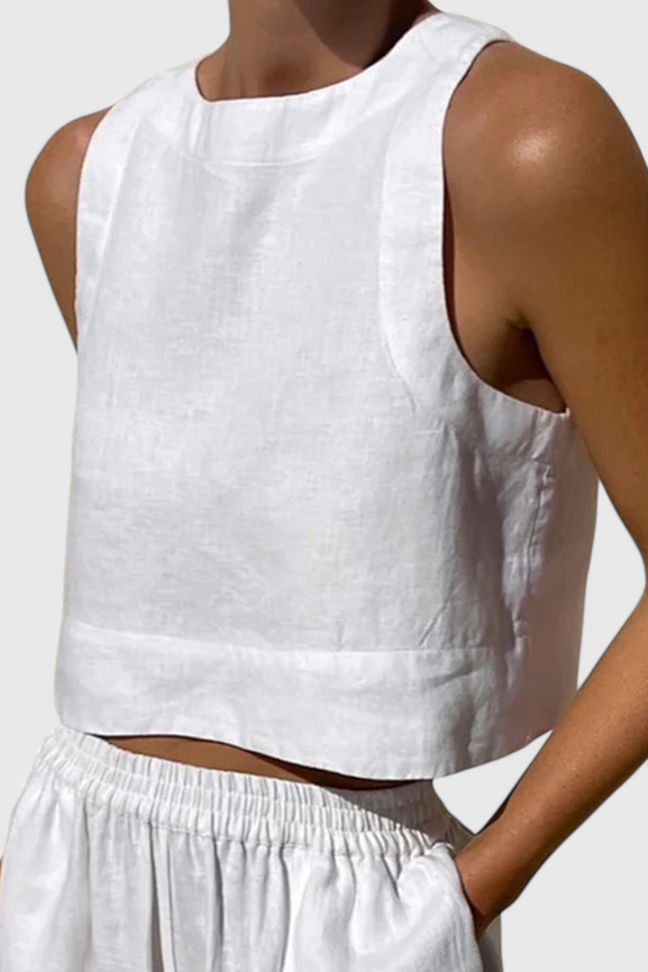 Avelina Ensemble Minimaliste en Coton et Lin Léger