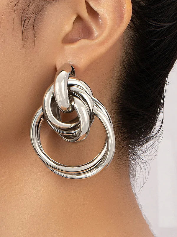 Boucles d'oreilles en or entrelacées