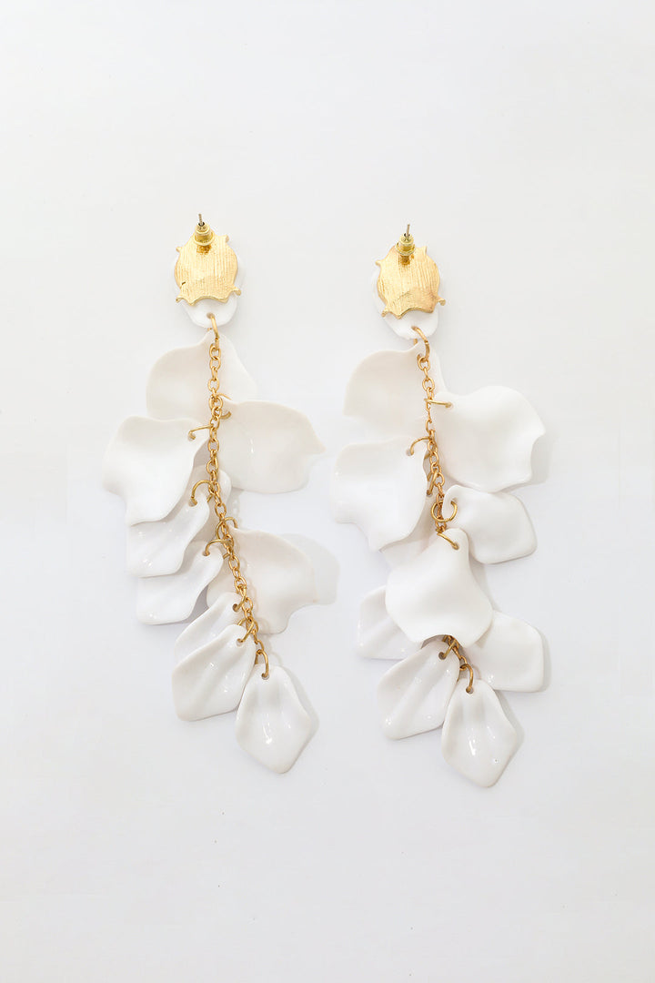 Boucles d'Oreilles en Forme de Pétales d'Orchidée