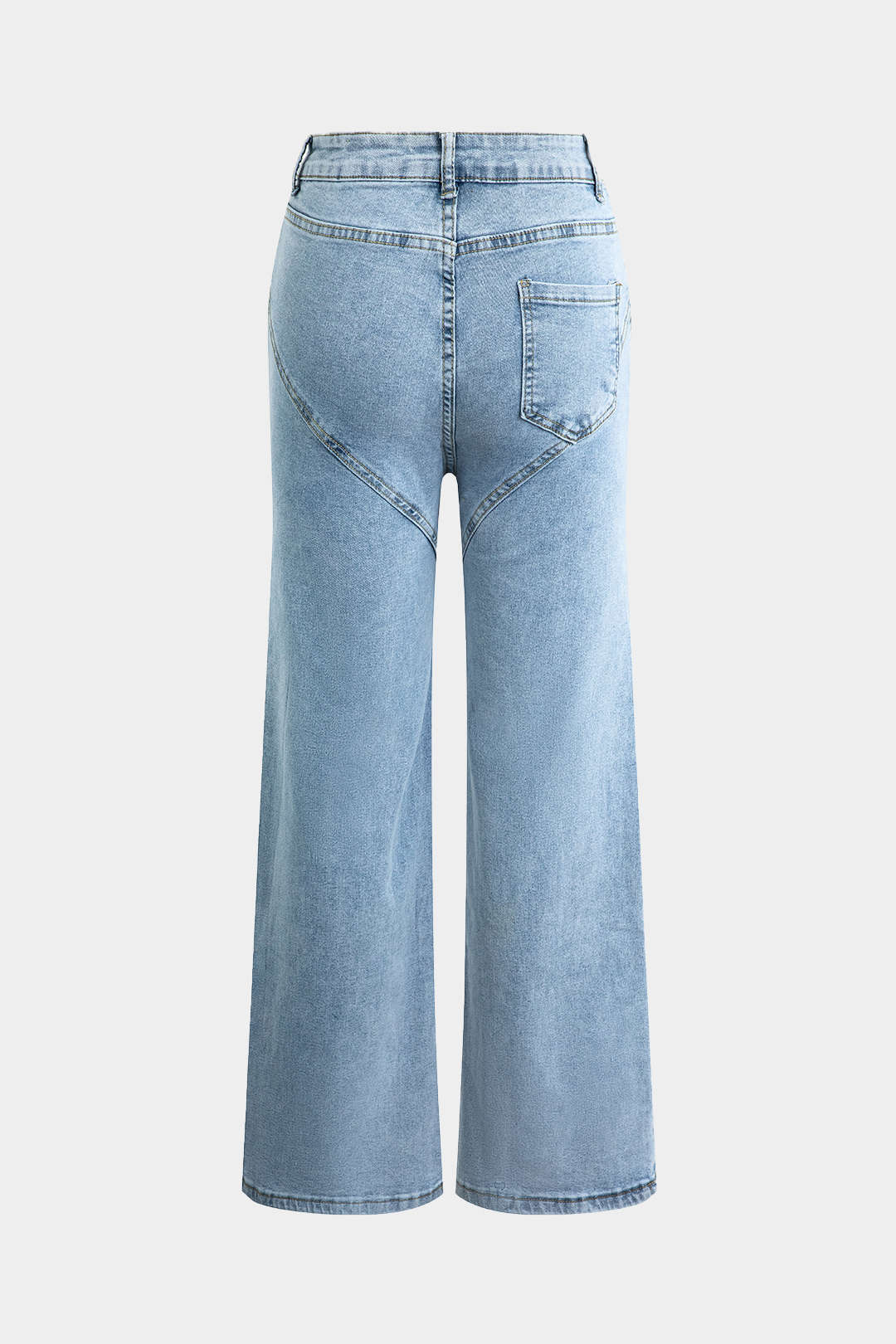 Jeans Evian Délavés Jambe Droite avec Strass