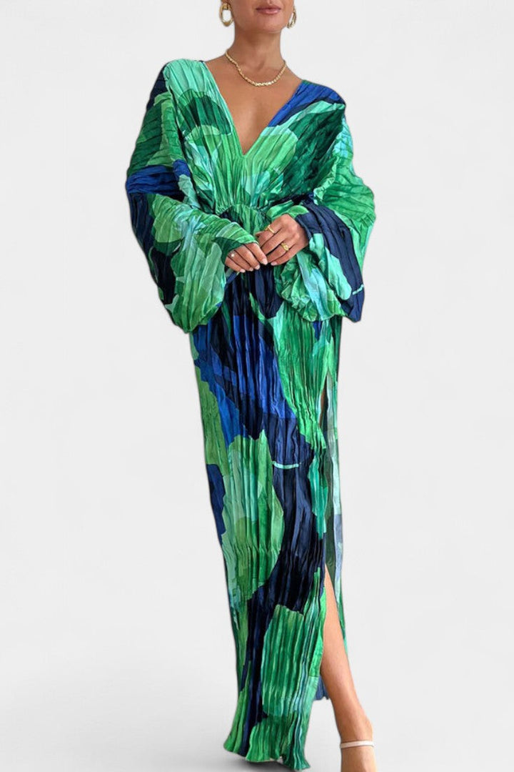 Robe Maxi Recca Découpée avec Plis