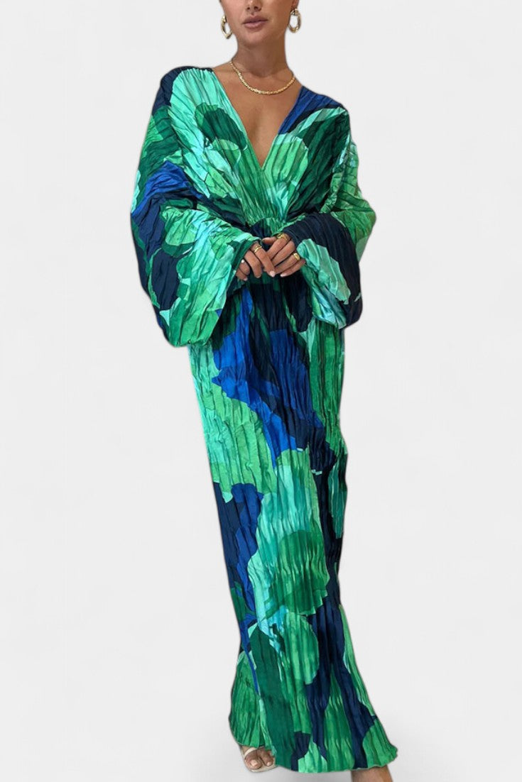 Robe Maxi Recca Découpée avec Plis
