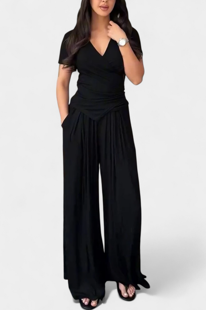 Ensemble Confortable à Deux Pièces Ruslana avec Décolleté en V Croisé