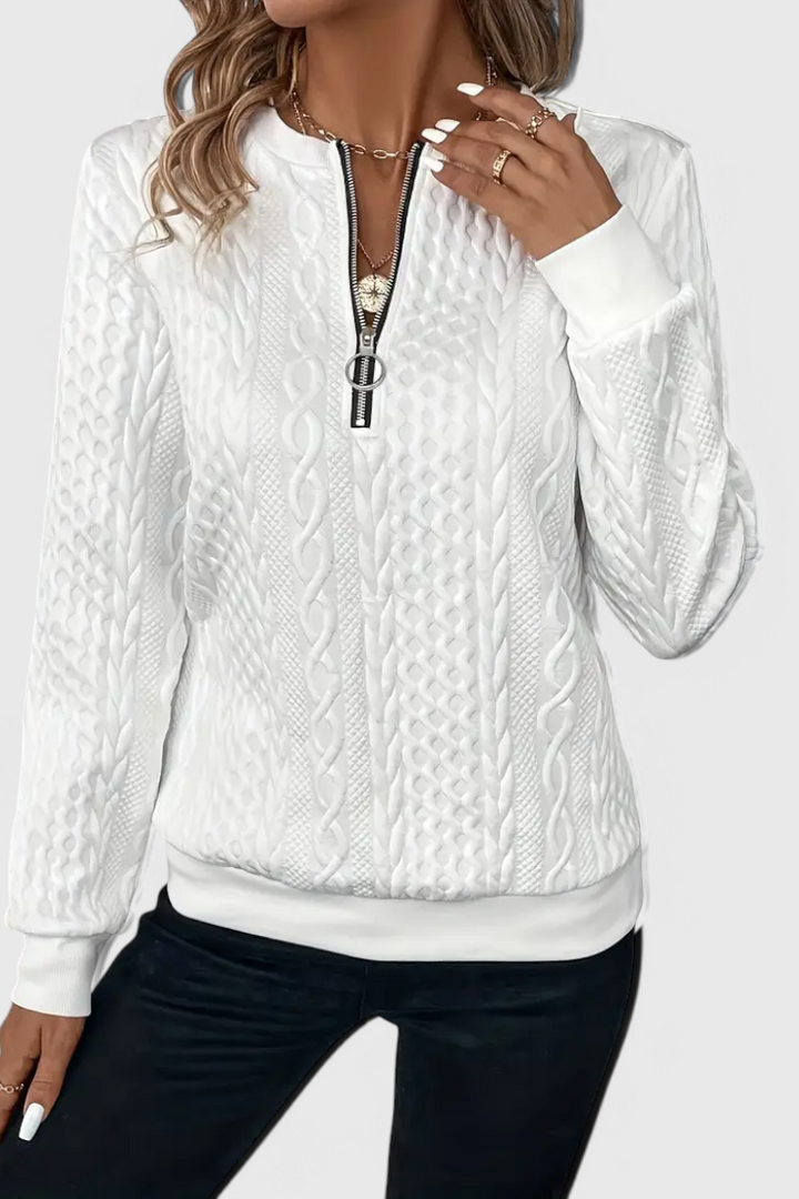 Pull Zoey en Maille avec Fermeture Éclair Douce