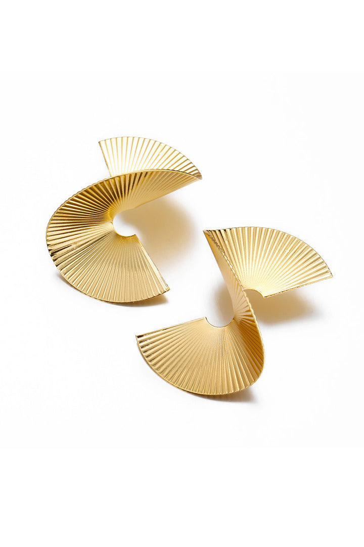 Boucles d'oreilles en métal plissé
