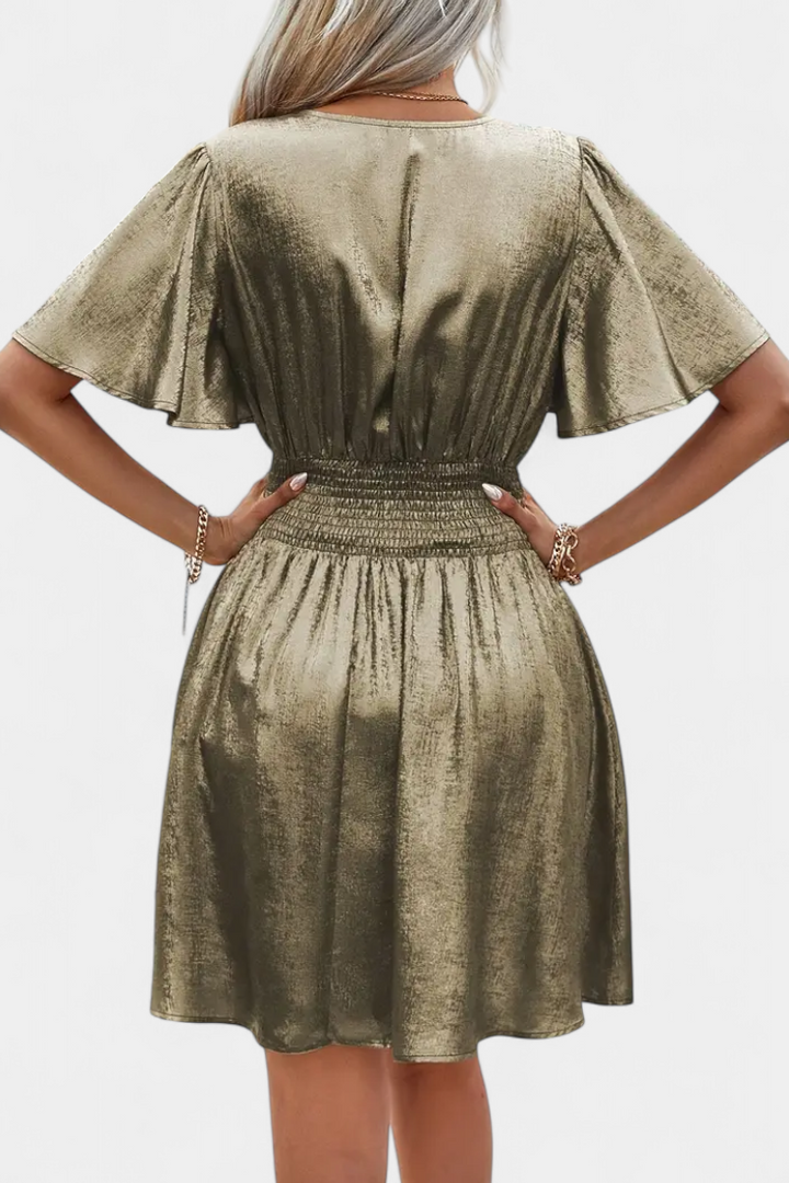 Robe Adalee pour Femme avec Décolleté en V et Taille Croisée