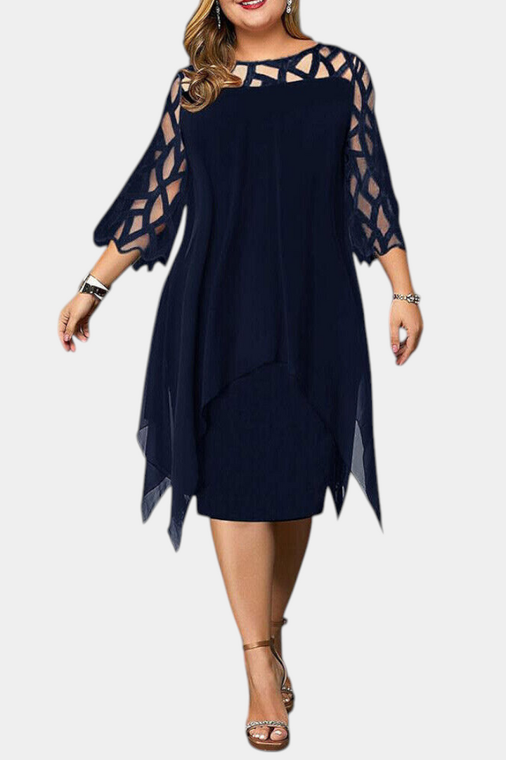 Robe Yana Grande Taille avec Manches en Dentelle