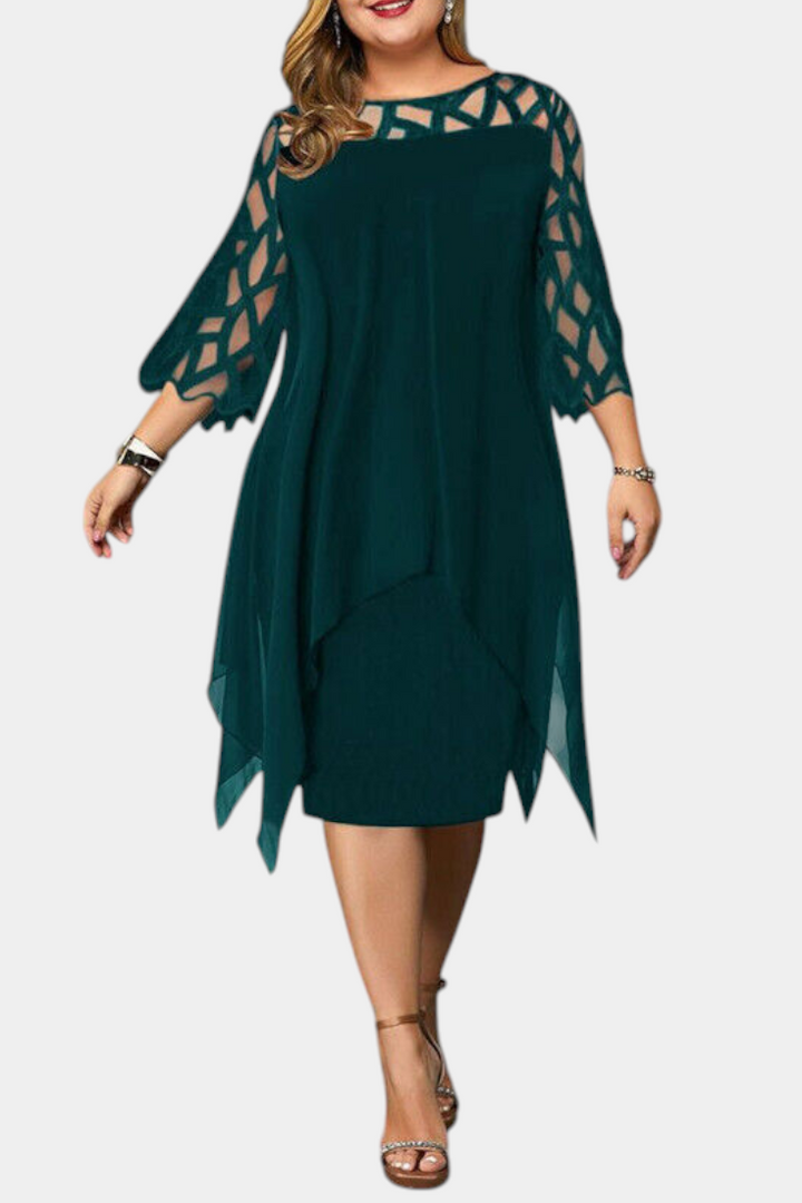 Robe Yana Grande Taille avec Manches en Dentelle
