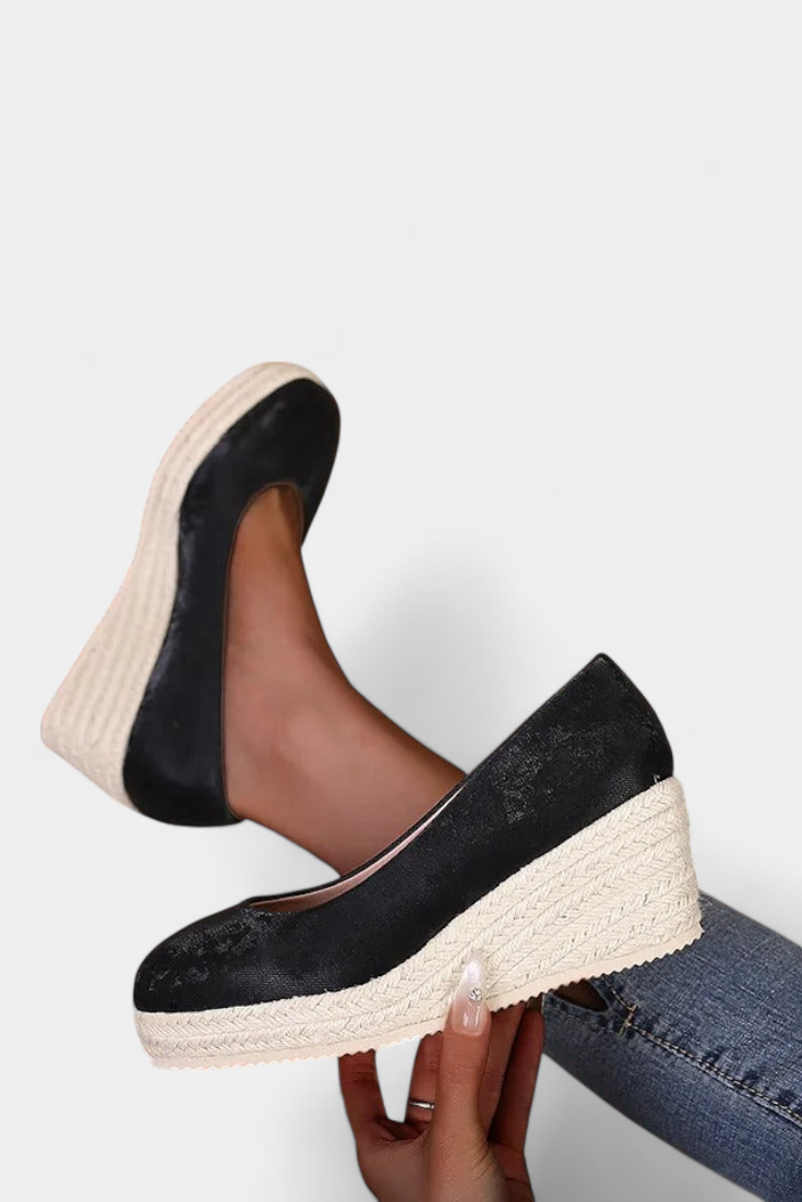 Laupa Chaussures à Plateforme avec Semelle Tressée Style Espadrille