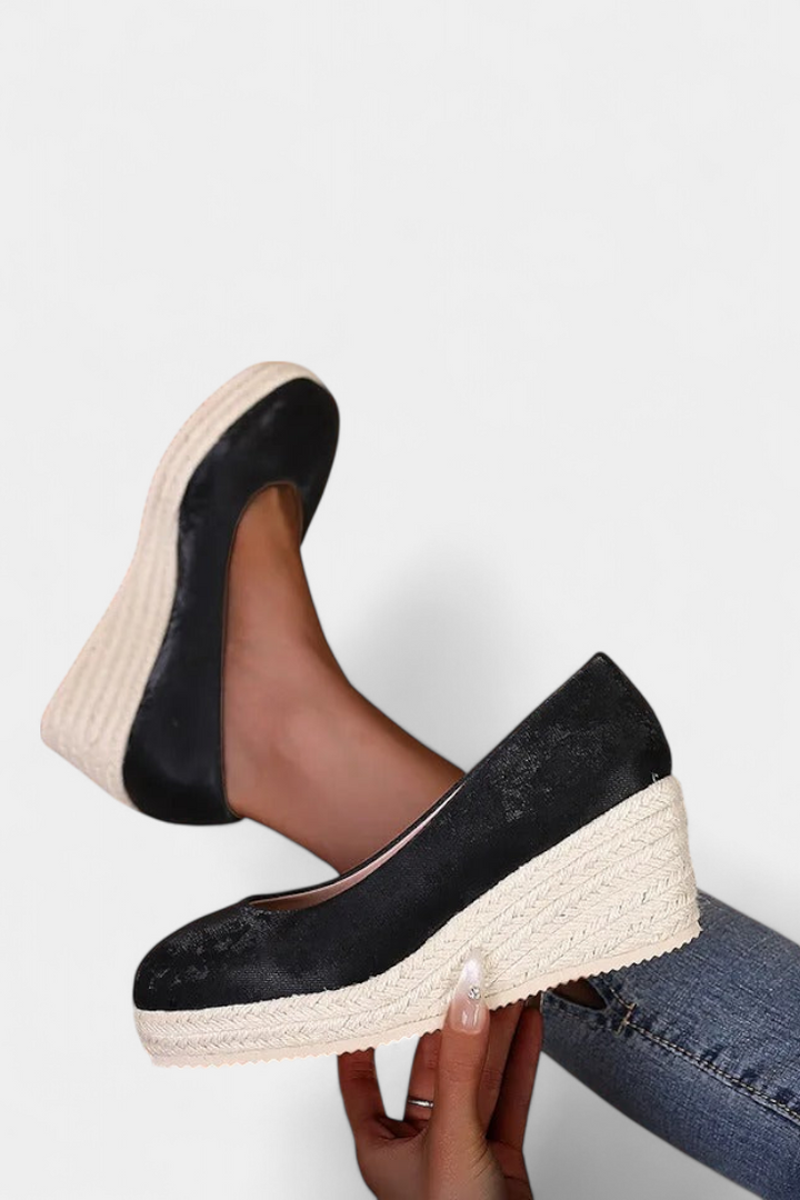 Laupa Chaussures à Plateforme avec Semelle Tressée Style Espadrille