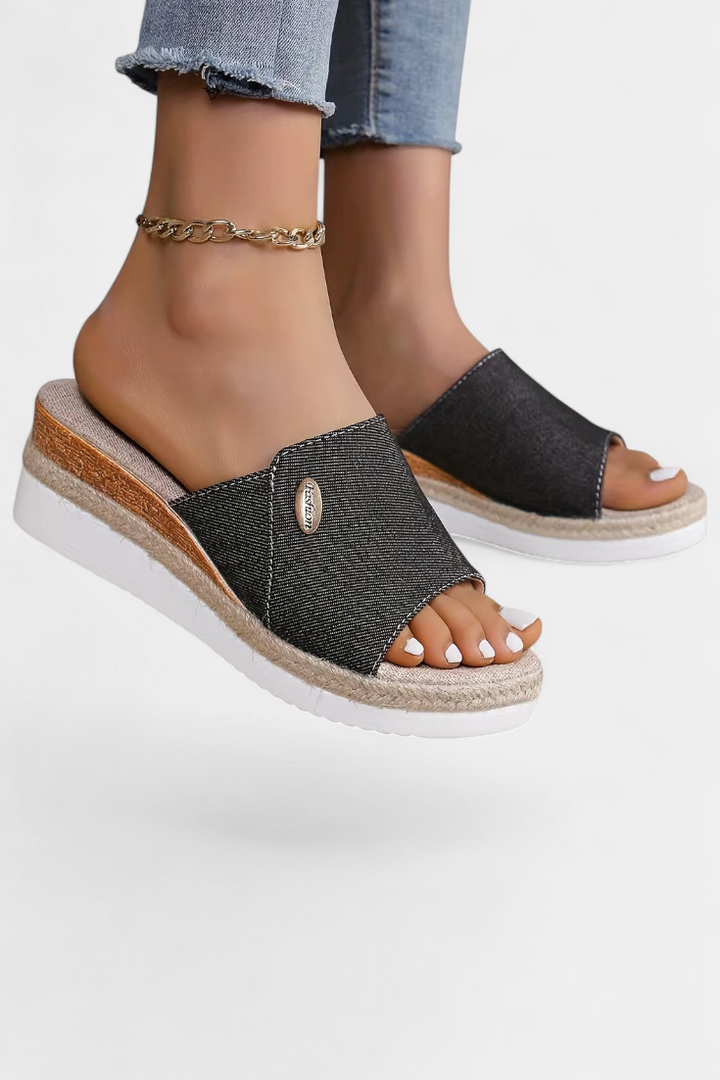 Sandales à plateforme Betina en tissu naturel
