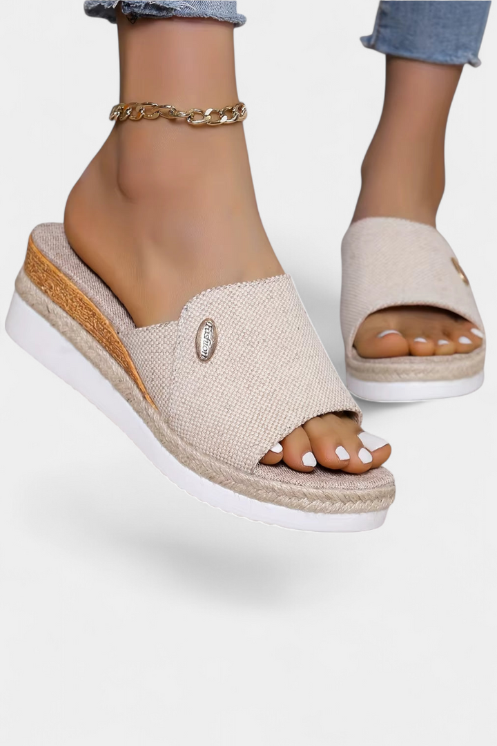 Sandales à plateforme Betina en tissu naturel