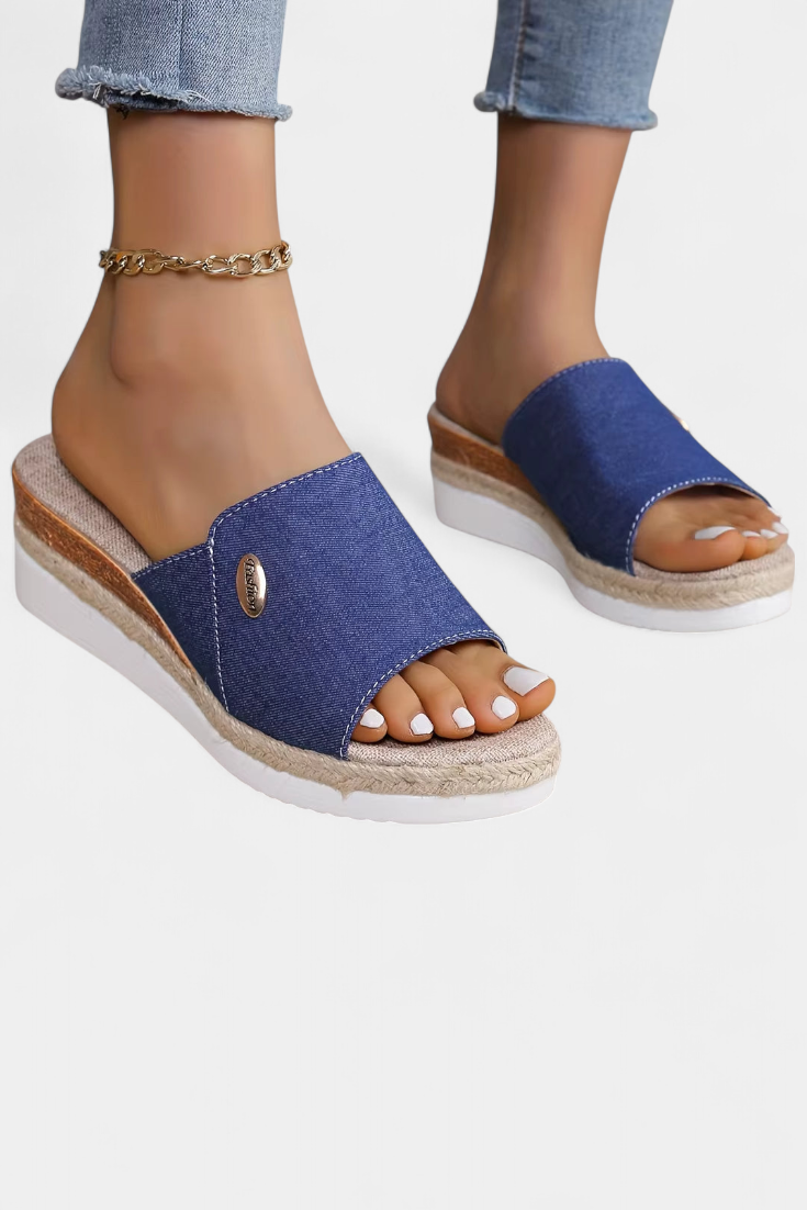 Sandales à plateforme Betina en tissu naturel