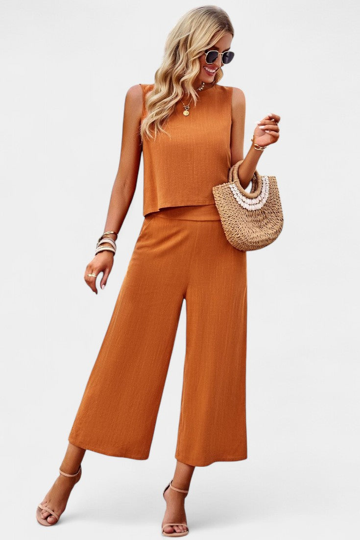 Lavinia Ensemble Boho de Top et Shorts en Lin et Coton
