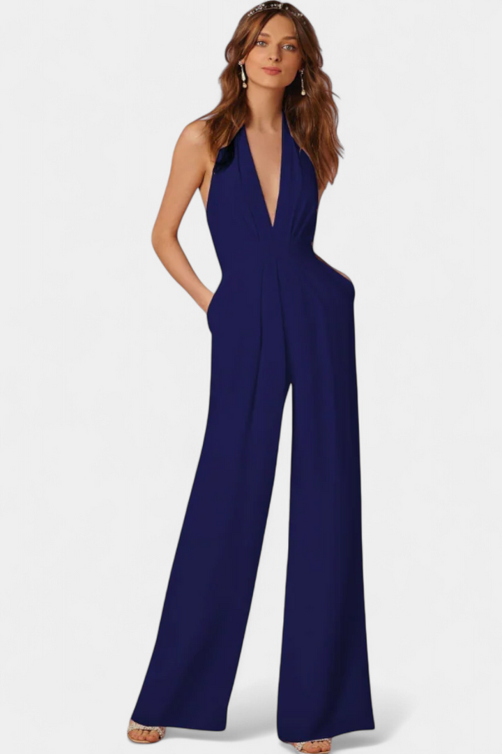 Lila Combinaison à Pantalon Large avec Élégance Légère