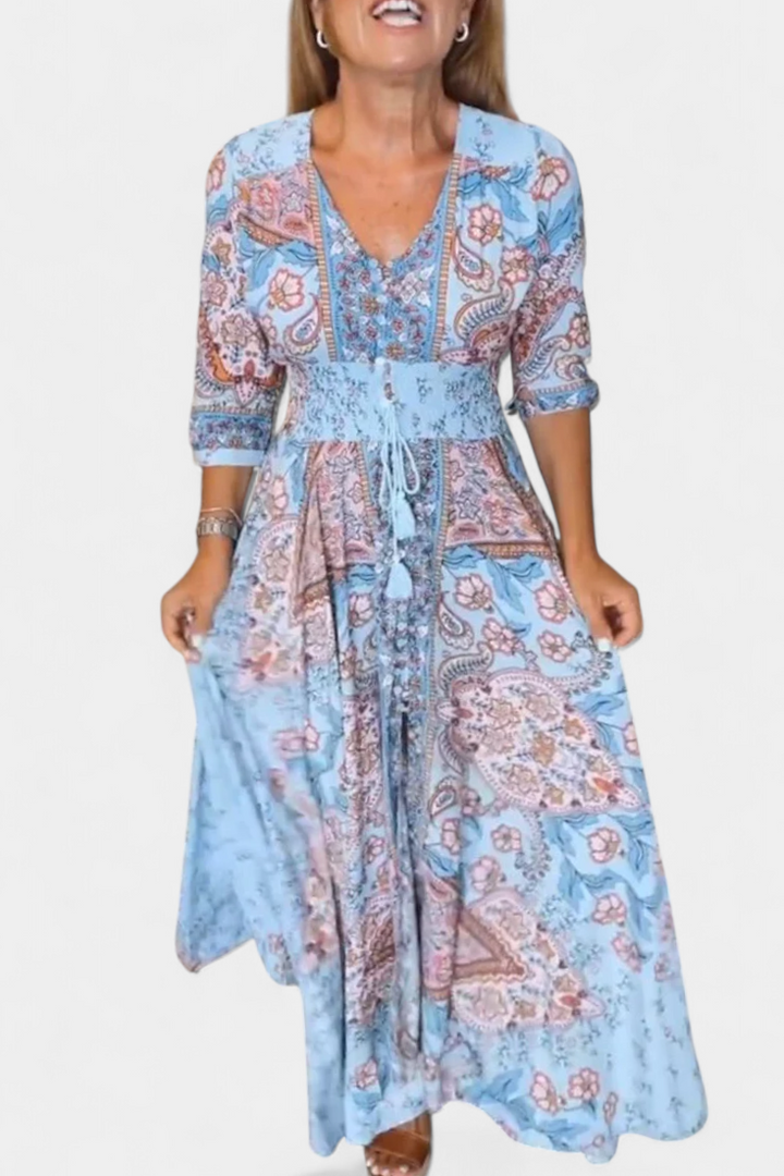 Robe d'été décontractée Dunya avec décolleté en V
