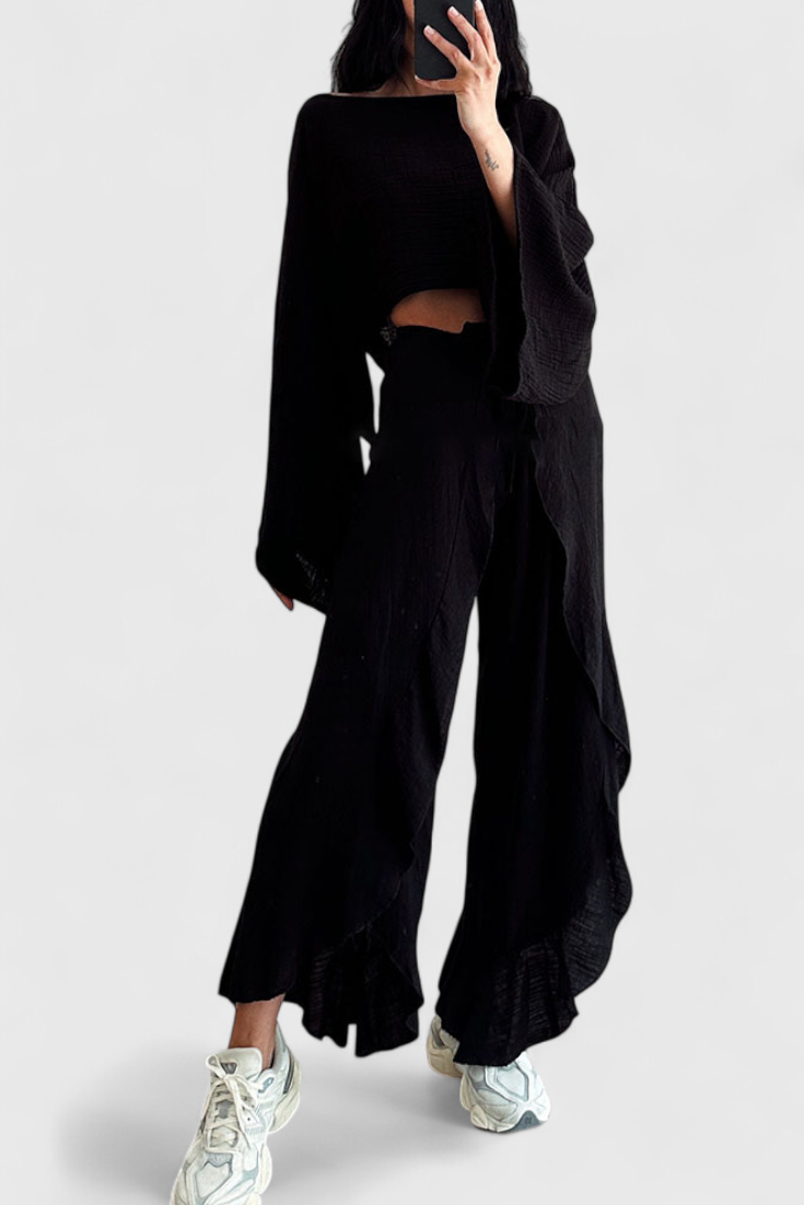 Ensemble Fluide Elsie avec Kimono et Pantalon Croisé