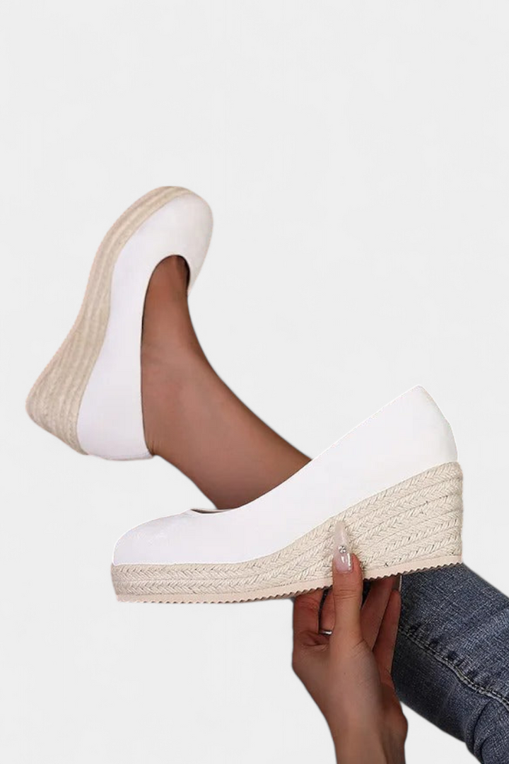 Laupa Chaussures à Plateforme avec Semelle Tressée Style Espadrille