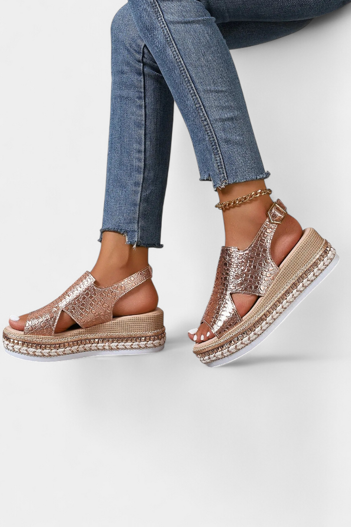 Sandales à Plateforme Texturée Felisa avec Semelle Tissée