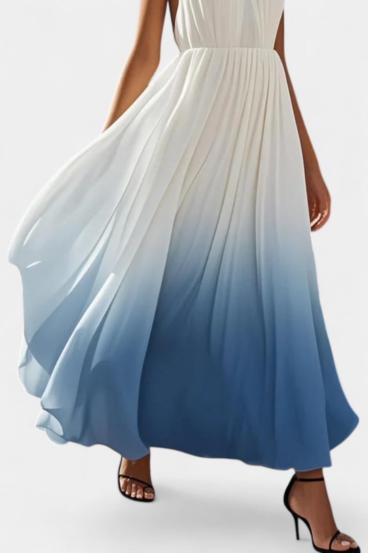 Robe Maxi Halter Plissée Starla avec Détails en Perles