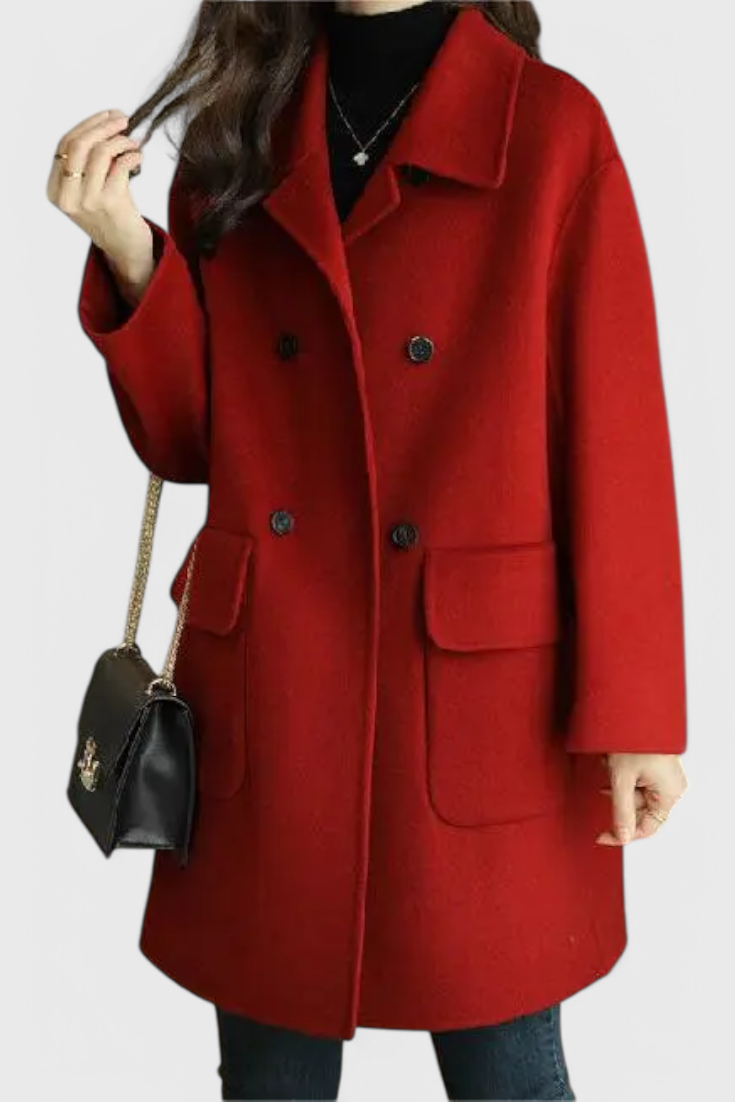 Manteau Classique en Laine à Double Boutonnage Camille