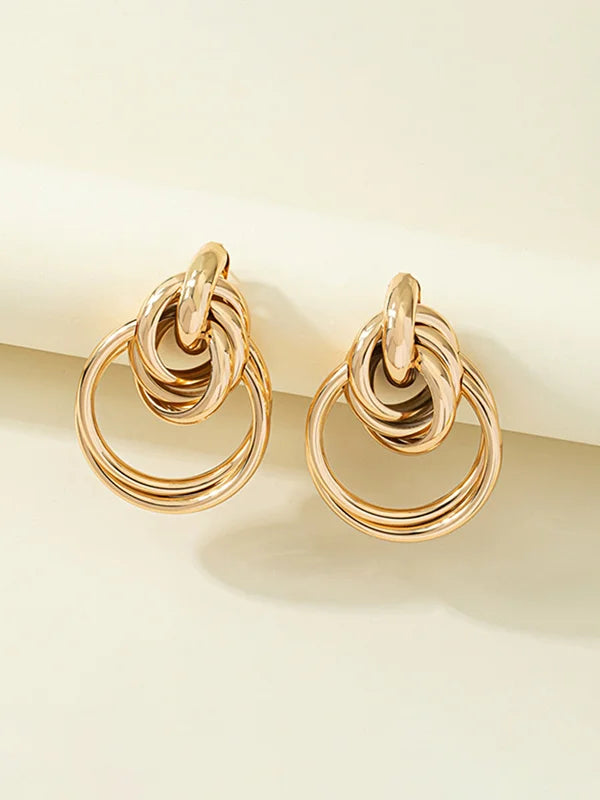 Boucles d'oreilles en or entrelacées