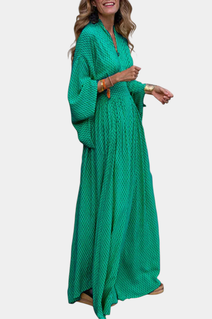 Robe Maxi Géométrique Anelia avec Décolleté en V