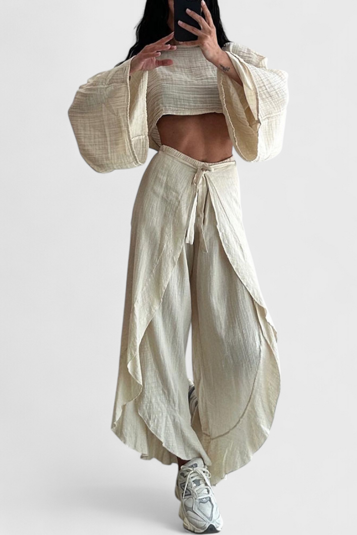 Ensemble Fluide Elsie avec Kimono et Pantalon Croisé
