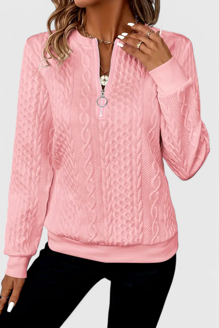 Pull Zoey en Maille avec Fermeture Éclair Douce