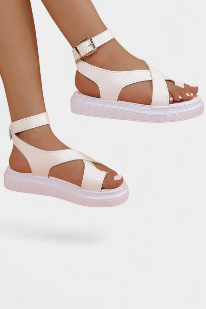 Sandales à Plateforme Estela pour Femme avec Brides Croisées en Synthétique