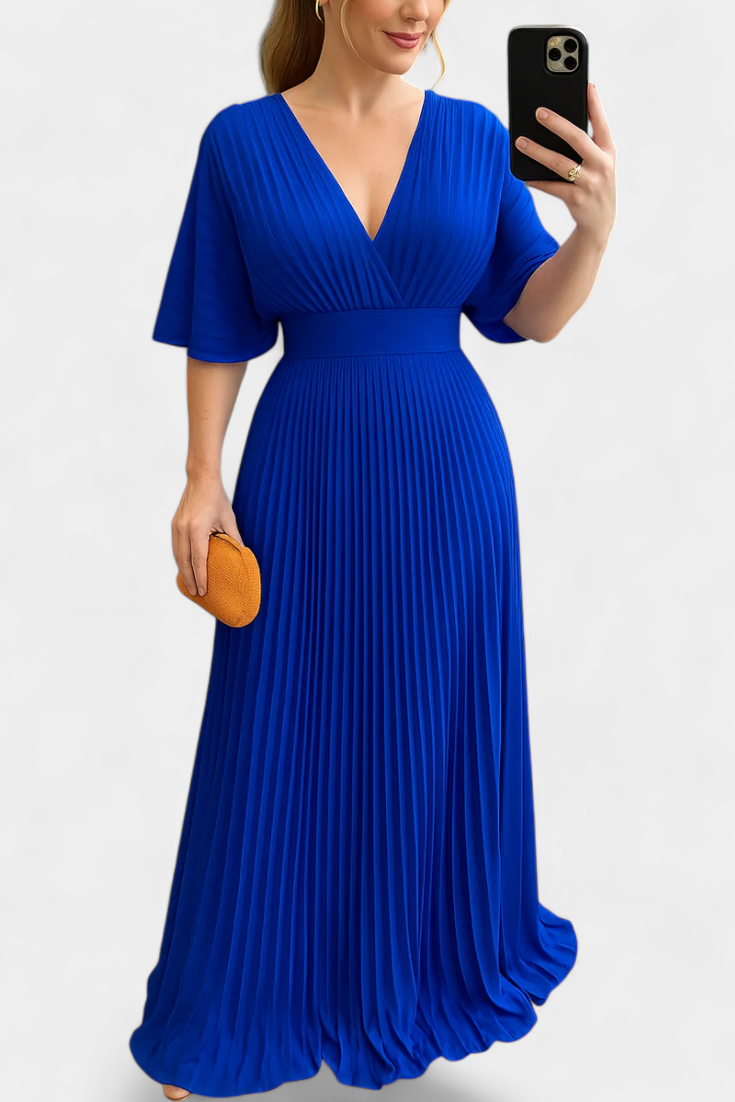 Robe Plissée Fluide Odele avec Dos Ouvert