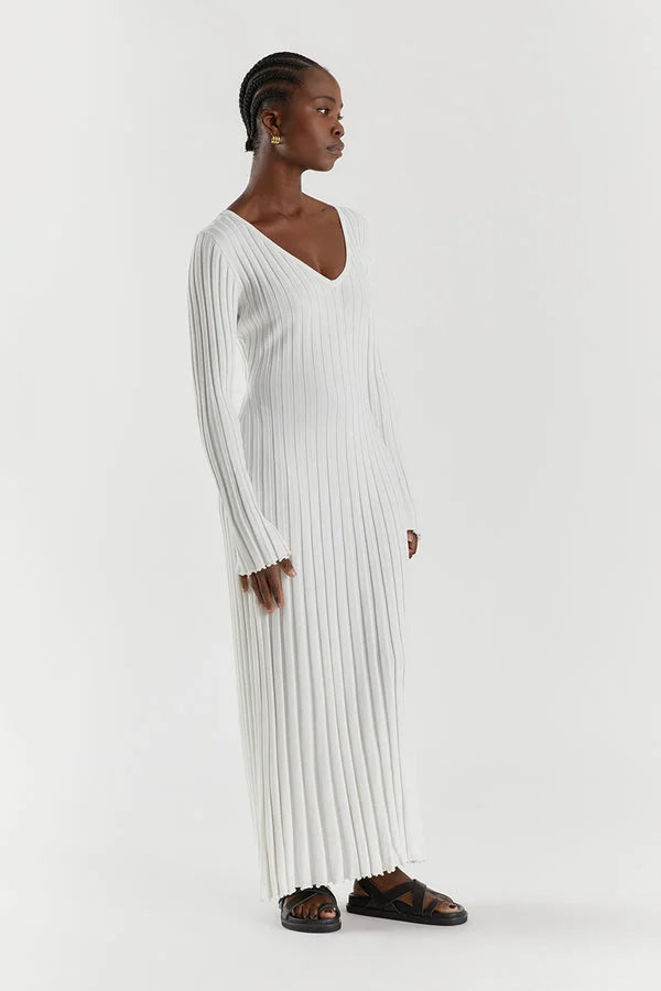 Darla Robe en Maille Côtelée avec Ceinture