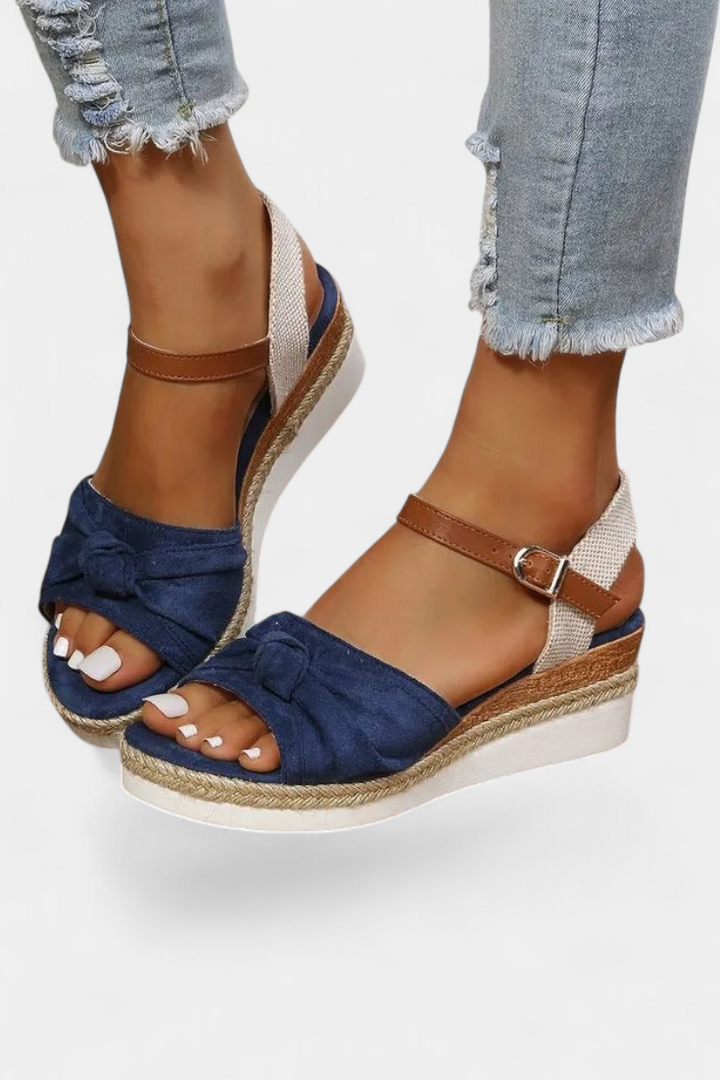 Sandales Loura en Toile avec Lien et Plateforme Décontractée