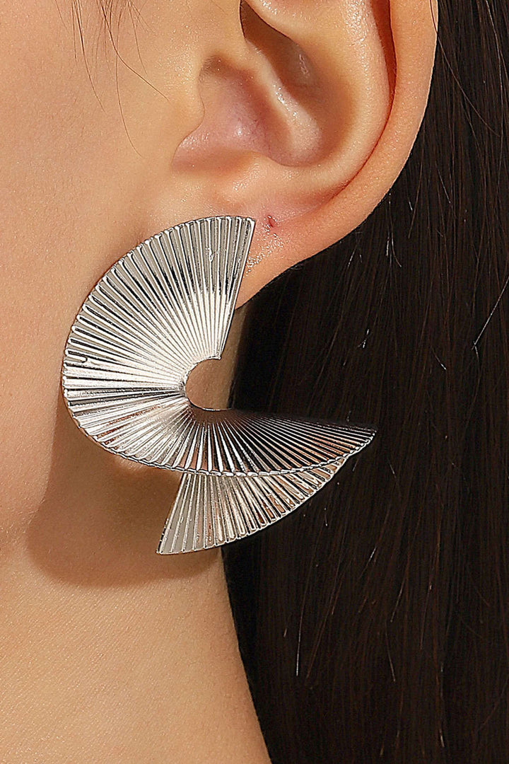 Boucles d'oreilles en métal plissé