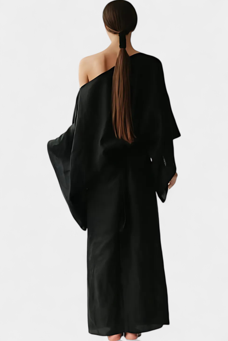 Kamilia Robe Kimono en Lin et Coton avec Ceinture