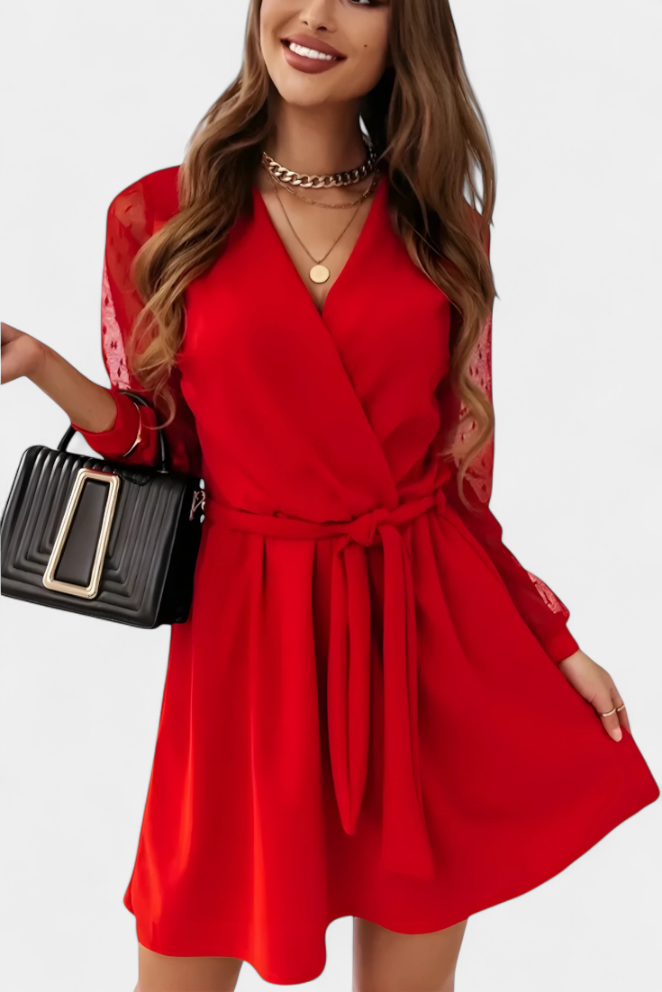 Robe Mini Élégante Calandra avec Décolleté Sophistiqué et Silhouette Flatteuse