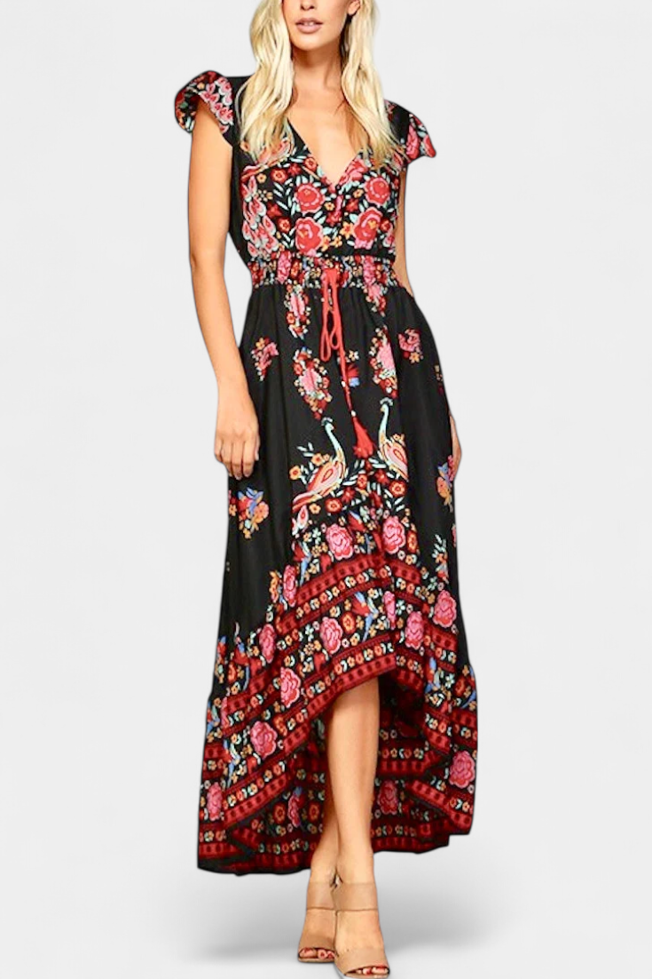Robe Chiara Floral Boho Chic avec Ceinture Ajustable