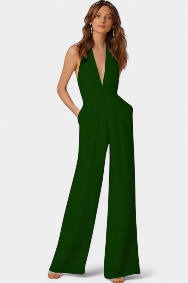 Lila Combinaison à Pantalon Large avec Élégance Légère