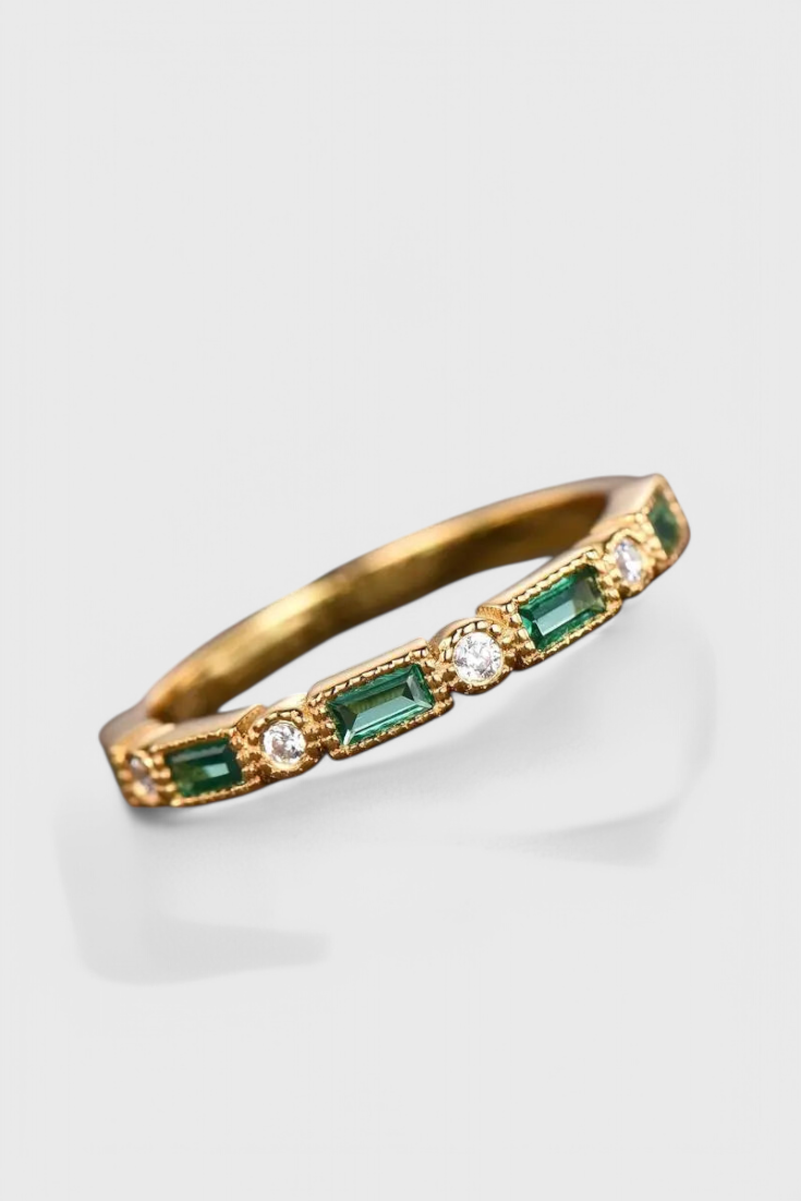 Bague en Or avec Zirconium Vert Vintage