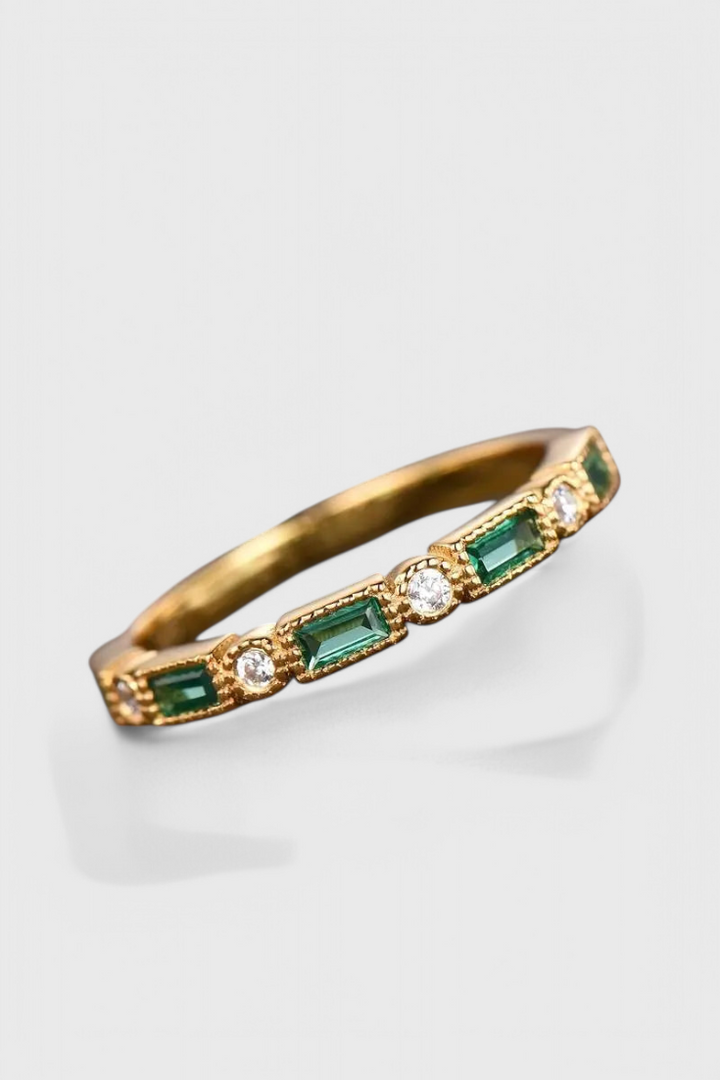 Bague en Or avec Zirconium Vert Vintage