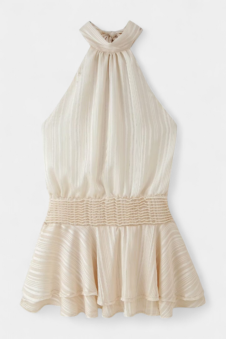 Robe Mini Azucena avec Dos Ouvert et Taille Plissée
