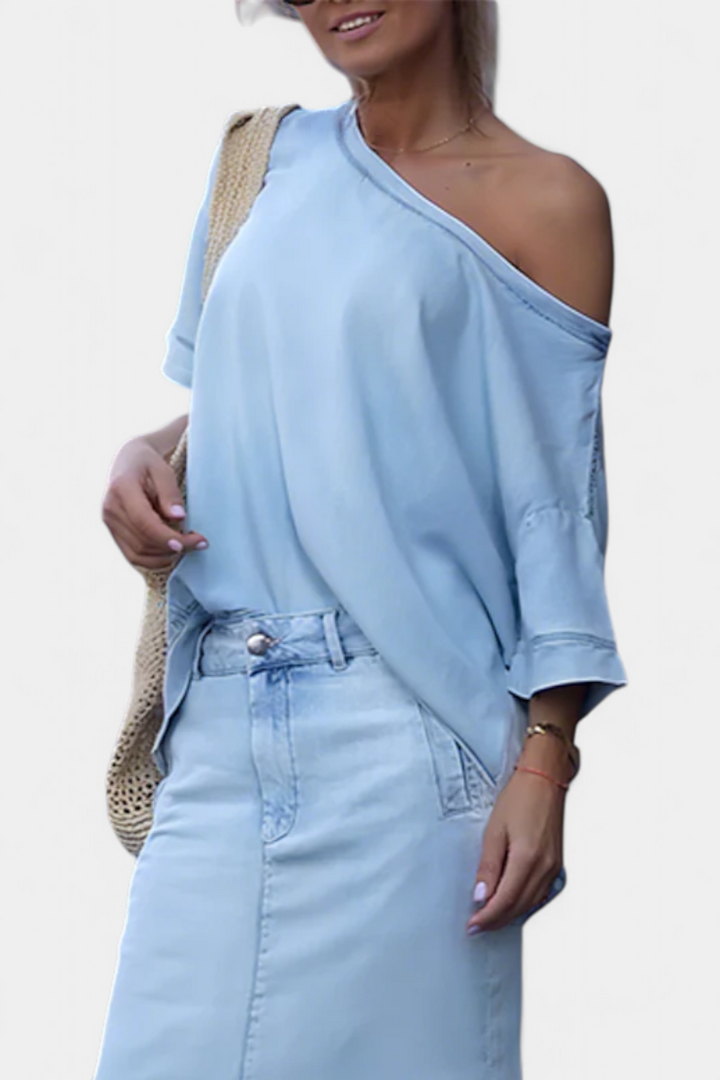 Ensemble Apolonia en Jean Asymétrique avec Ouverture Élégante