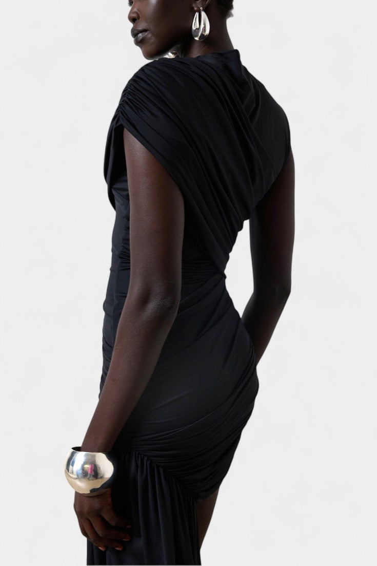Velia Robe Mini Asymétrique avec Drapé
