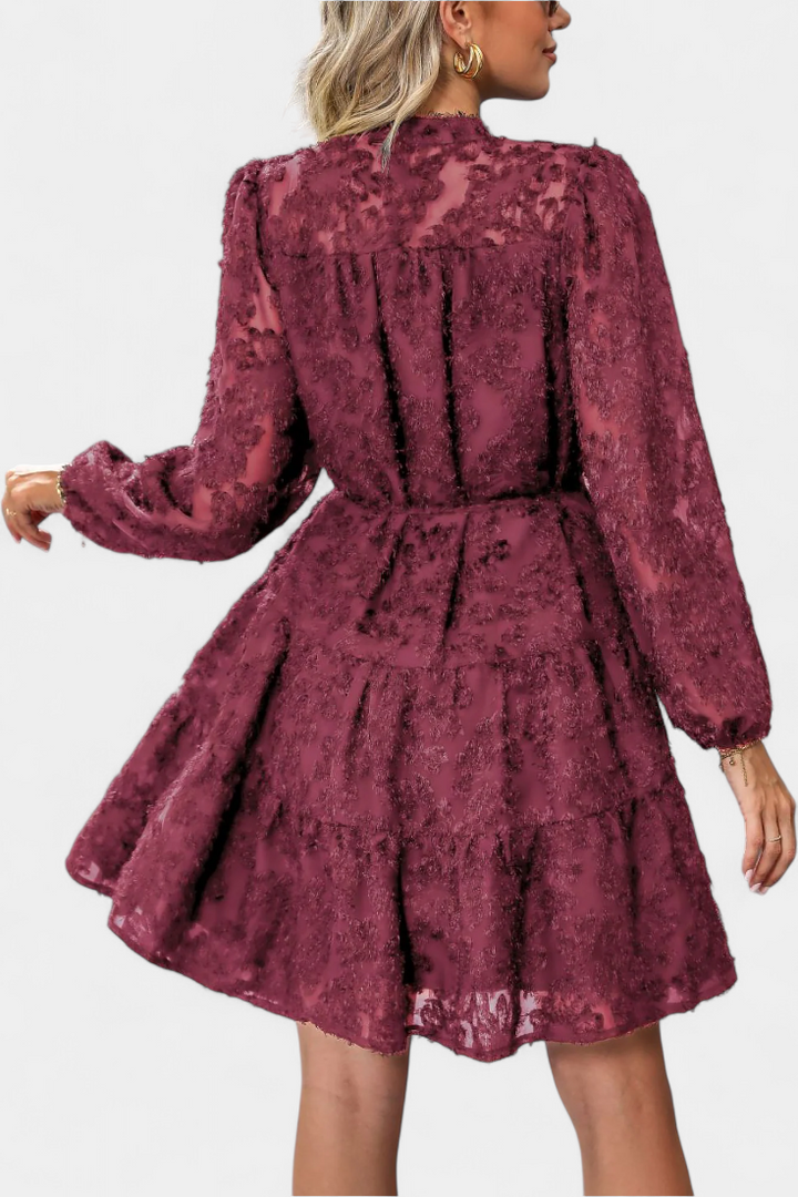 Robe Chemise Soreia à Boutons avec Manches Longues Texturées