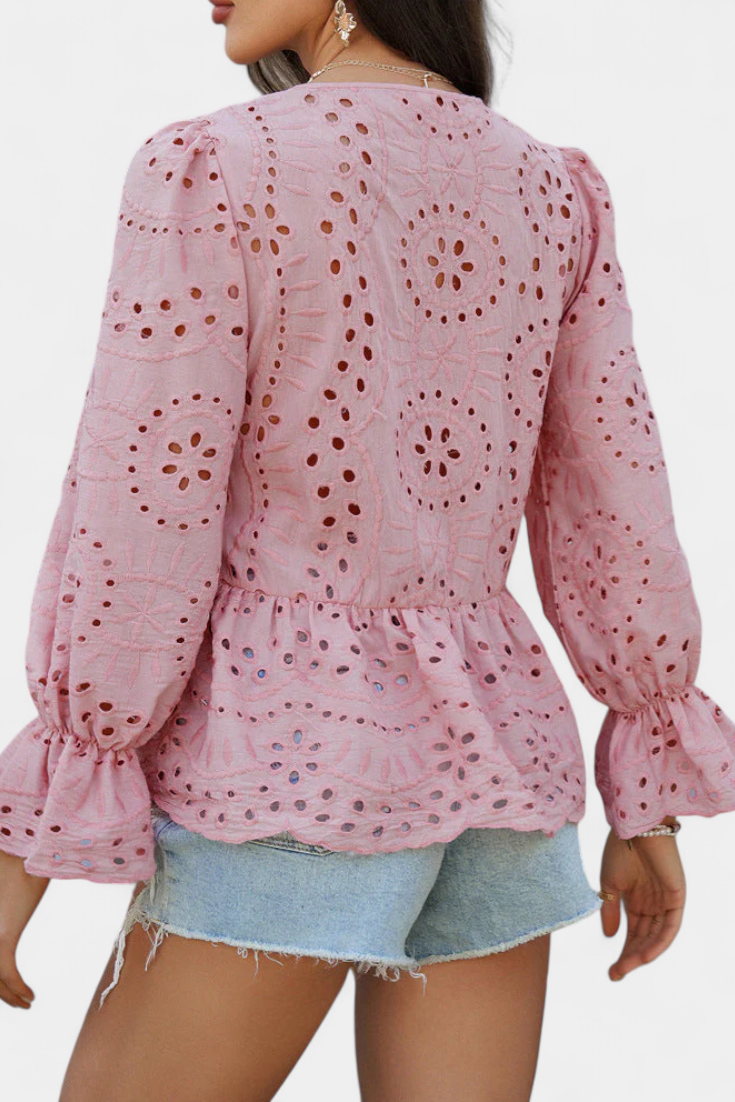 Top Kayden Bohémien en Dentelle avec Coupe Fluide