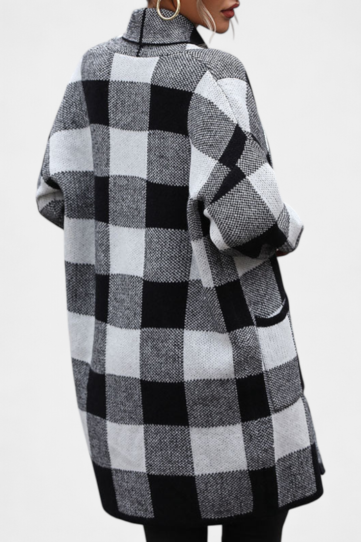 Cardigan Casual à Carreaux Lovella avec Poches